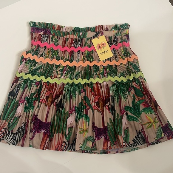 Entro Island Essence Tropical Printed Mini Skirt NWT - Picture 11 of 15